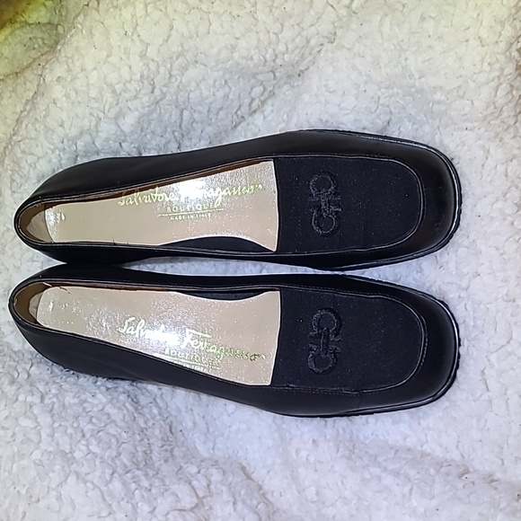 SALVATORE FERRAGAMO Black Seila Shoes Size 5 B - Picture 9 of 9